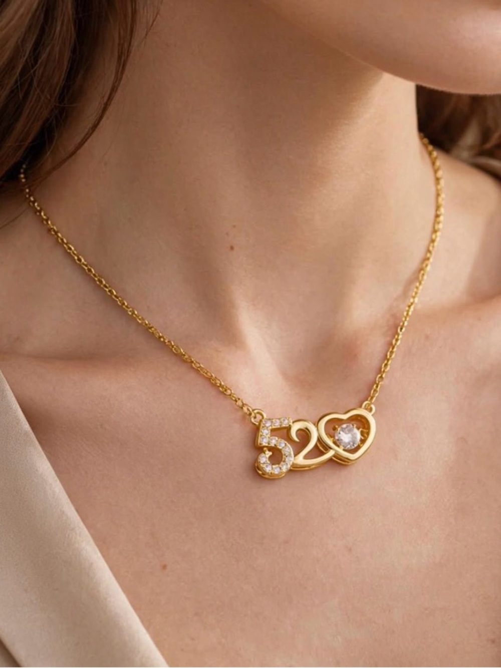 Gold 520 Heart Pendant Necklace - Women's Jewelry